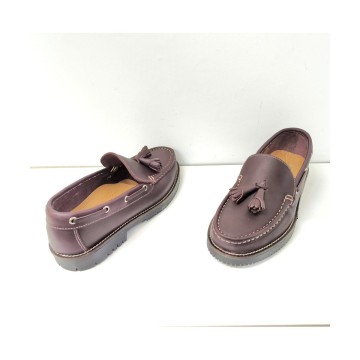 Mocasín Kalfu 2063 burdeos con borlas hombre | Josefina Cerrato