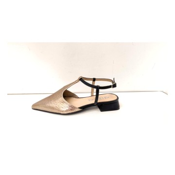 Dibia 14162-2 Oro y Negro | Zapato Destalonado de Piel
