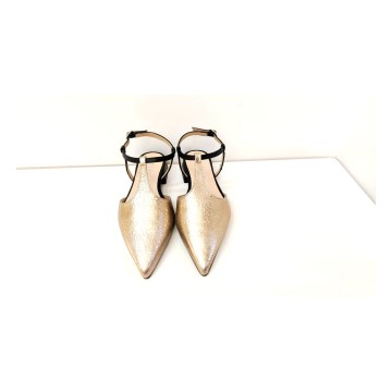 Dibia 14162-2 Oro y Negro | Zapato Destalonado de Piel