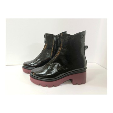 Botín charol negro Ezzio 55076 | Tacón 6 cm · Cremallera