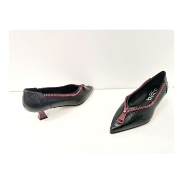 Dibia 55518-2 Zapato Piel Negro y Rojo Tacón 4 cm