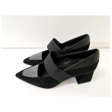 Zapato Dibia 55578 Ante Negro Tacón 6 cm | Josefina Cerrato**