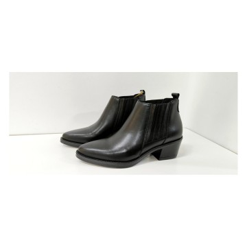 Botín cowboy piel negra Viguera 8020 | Tacón 5 cm