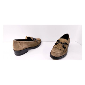 Mocasín serraje taupe Viguera 8386 | Mujer