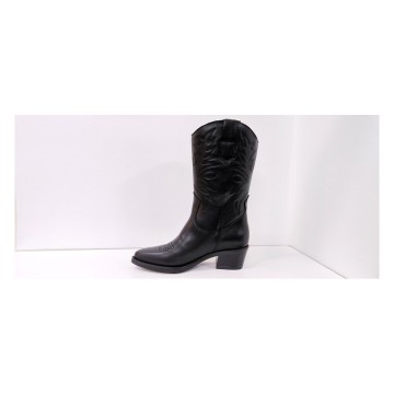 Bota cowboy piel negra Viguera 8024 | Tacón 5 cm