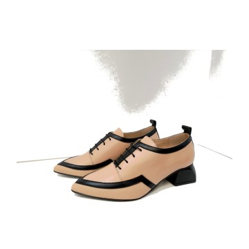 Zapato Dansi 7980B Beige y Negro de Piel | Mujer  Meta