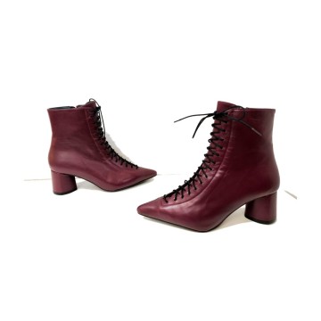 Botín Dansi 8101 Burdeos de Piel | Tacón 6 cm