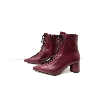 Botín Dansi 8101 Burdeos de Piel | Tacón 6 cm