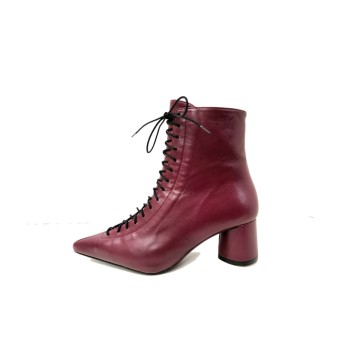 Botín Dansi 8101 Burdeos de Piel | Tacón 6 cm