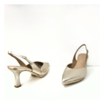 Zapato Dibia 56034 oro metalizado tacón 8 cm con vinilo