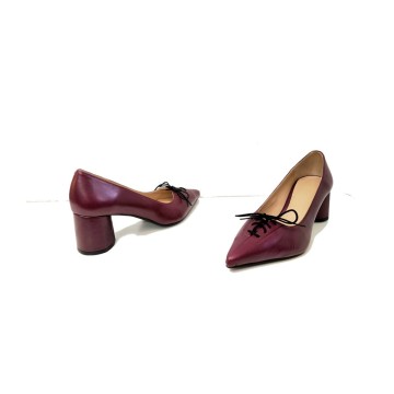 Zapato Dansi 8060 Burdeos de Piel | Tacón 6 cm