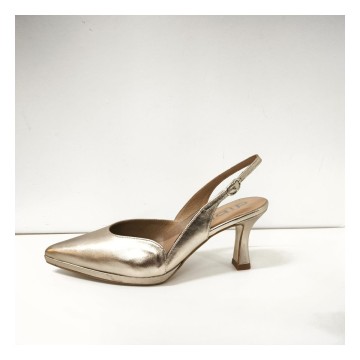 Zapato Dibia 56034 oro metalizado tacón 8 cm con vinilo