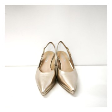 Zapato Dibia 56034 oro metalizado tacón 8 cm con vinilo