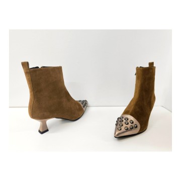 Dibia 55570 Botín Ante Camel Tacón 6 cm