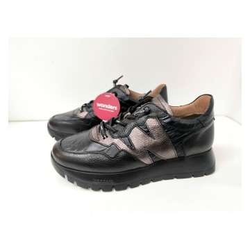 Wonders A-2491 Deportiva Negra de Piel | Josefina Cerrato