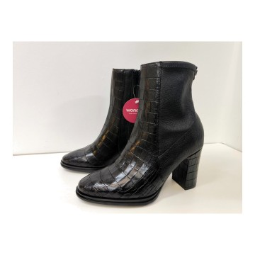 Wonders M-5151 Negro | Botín Mujer Piel Coco Tacón 8 cm