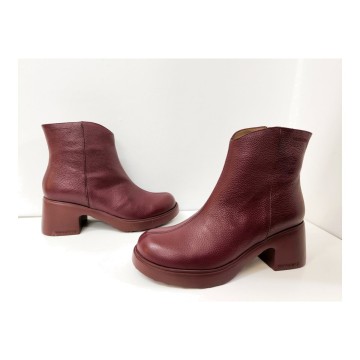 Wonders E-7125 Burdeos | Botín Mujer Piel Tacón 7 cm