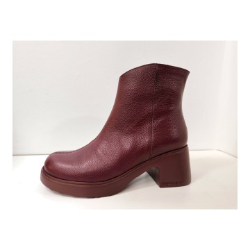 Wonders E-7125 Burdeos | Botín Mujer Piel Tacón 7 cm