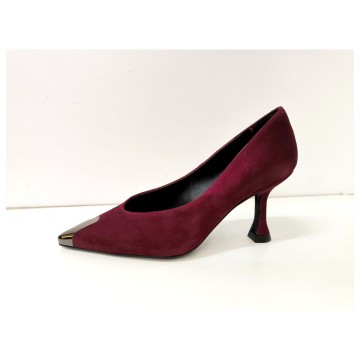 Zapato Dibia 55712 Ante Burdeos Tacón 8 cm | Josefina Cerrato
