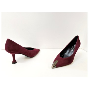 Zapato Dibia 55712 Ante Burdeos Tacón 8 cm | Josefina Cerrato
