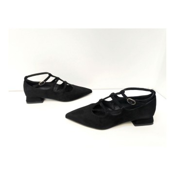 Zapato Dibia 55517 Ante Negro con Hebilla | Josefina Cerrato