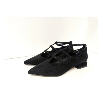 Zapato Dibia 55517 Ante Negro con Hebilla | Josefina Cerrato