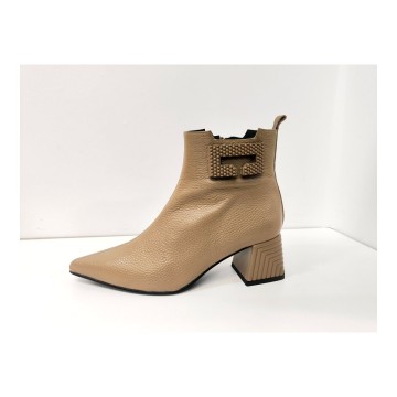 Dibia 55586 Botín Piel Beige Tacón 6 cm