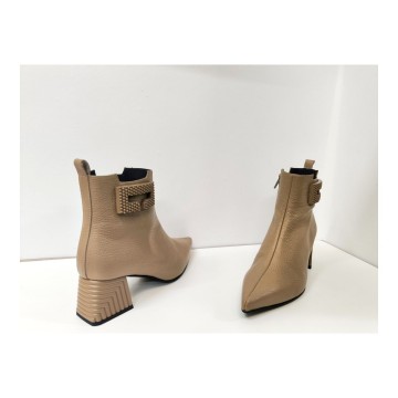 Dibia 55586 Botín Piel Beige Tacón 6 cm