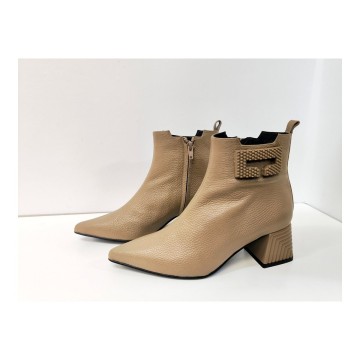 Dibia 55586 Botín Piel Beige Tacón 6 cm