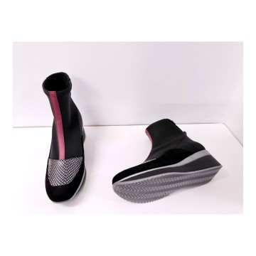 Dibia 55758 Botín Negro Licra y Ante Cuña 5 cm