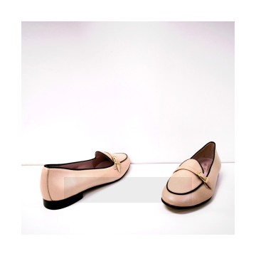 Mocasín Castellano Nervi Hebilla Beige | Zapato de piel hecho en España