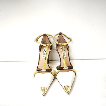Zapato Ezzio 56515 piel blanco tacón 10 cm | Josefina Cerrato