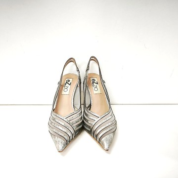 Zapato Ezzio 56580 plata envejecida tacón 10 cm | Josefina Cerrato
