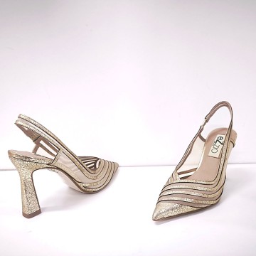 Zapato Ezzio 56580 oro envejecido tacón 10 cm | Josefina Cerrato