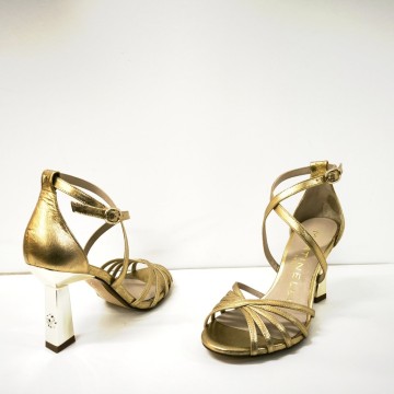 Sandalia Martinelli Lupetta 1703-B210S oro tacón original 9 cm