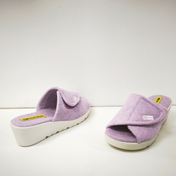 Nordikas Mujer Malva | Zapatilla Felpa con Velcro 5 cm