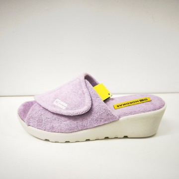 Nordikas Mujer Malva | Zapatilla Felpa con Velcro 5 cm