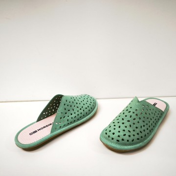 Nordikas Mujer Verde Menta | Zapatilla Nobuck Calada