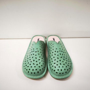 Nordikas Mujer Verde Menta | Zapatilla Nobuck Calada