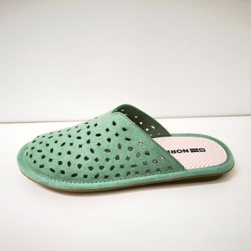 Nordikas Mujer Verde Menta | Zapatilla Nobuck Calada