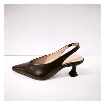 Dansi 8413A marrón chocolate | Slingback piel 5 cm