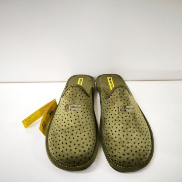 Nordikas 2057 Zapatillas Hombre Ante Kaki Calado Suela Antideslizante