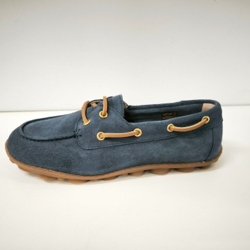 Mocasín Wonders Nysa 04 azul marino | Serraje + MemoryGel | Josefina Cerrato
