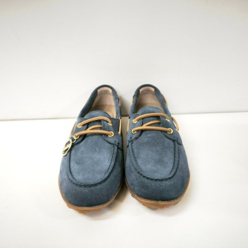 Mocasín Wonders Nysa 04 azul marino | Serraje + MemoryGel | Josefina Cerrato
