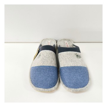Vulladi 4862 Zapatilla Casa Hombre Azul Gris Flexible