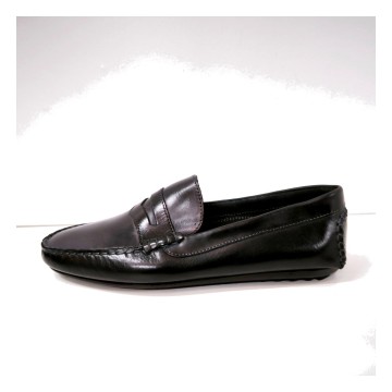 Mocasín Castellano Azul Marino Vaquetilla con Tacos