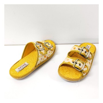 Vulladi 8393 mujer | Zapatilla lunares mostaza