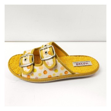 Vulladi 8393 mujer | Zapatilla lunares mostaza