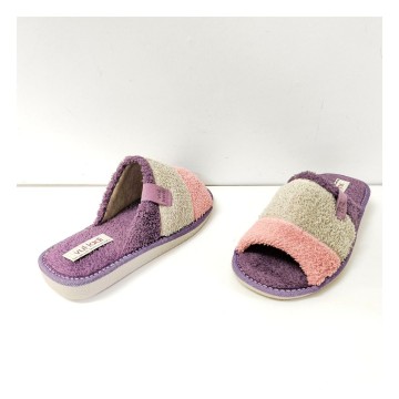 Vulladi 3071 mujer | Zapatilla casa felpa tricolor