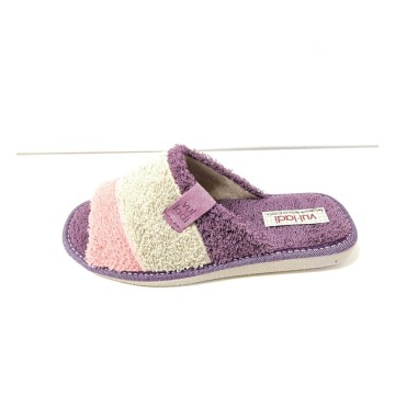 Vulladi 3071 mujer | Zapatilla casa felpa tricolor